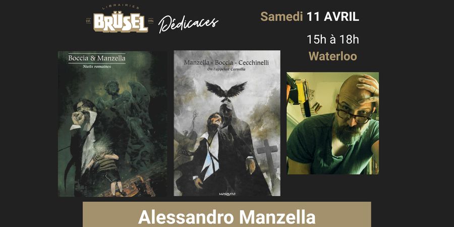 image - Alessandro Manzella en dédicace pour On l'appelait Carmilla et Nuits romaines