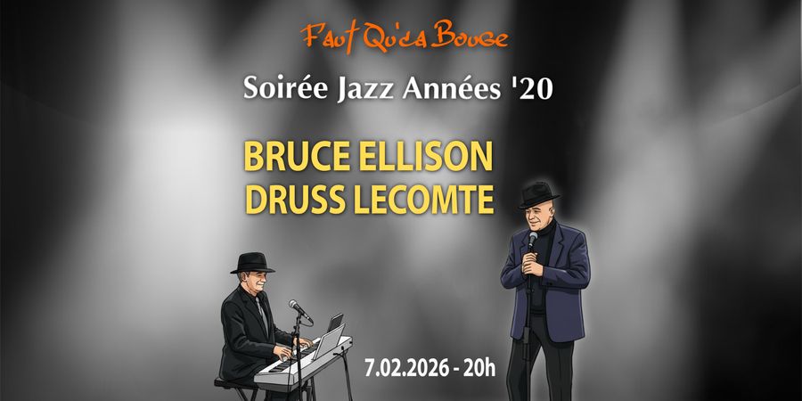 image - Soirée Jazz Années '20 avec Bruce Ellison & Druss Lecomte à Faut Qu'ça Bouge